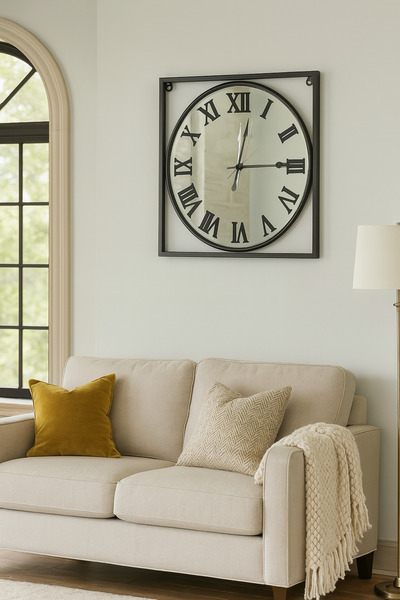 Mgs Duvar Saati Grower Black Aynalı Duvar Saati Dekoratif Saat