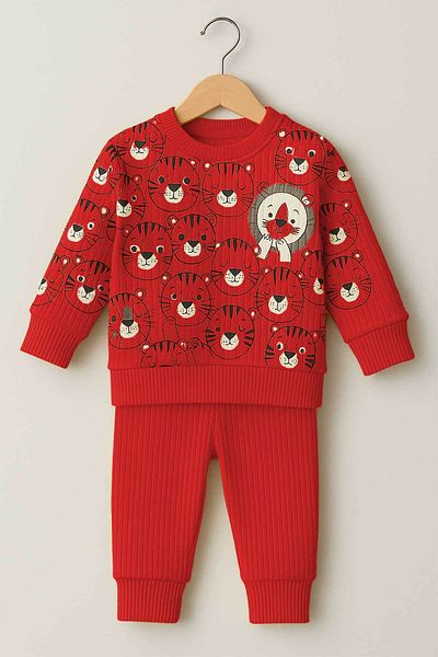 Peki Boy's Cotton Tiger Pajamas Tracksuit Set - Add 5 Pay 4, Gift 15232