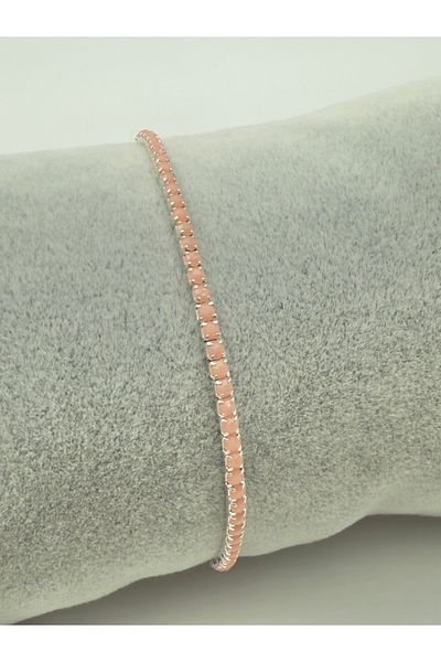 Snartun Powder Pink Zircon Stone Sparkling Elastic Bracelet