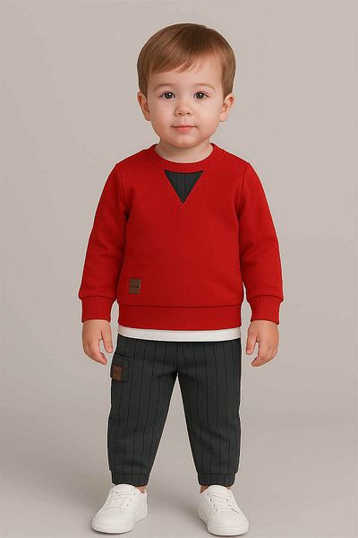 Peki Boy's Cotton Gabardine Jogger Set - Add 5 Pay 4, Gift 14790