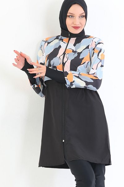 Paleys Mayo Full Covered Hijab Swimsuit 4 Pieces Floral Patterned Pera