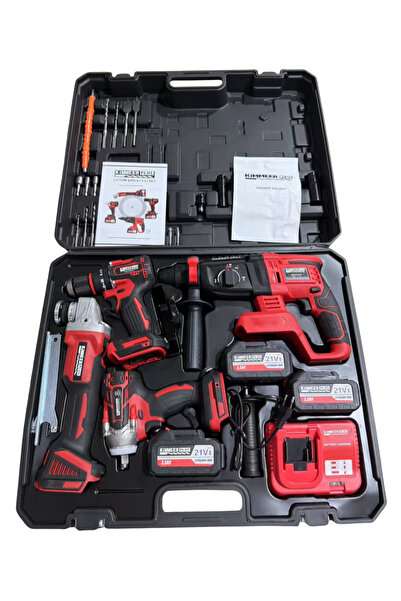 teknotrust Kimmeer Plus 4'lü Set Şarjlı Delici Kırıcı Hilti 2-26 - 125mm Şarj...