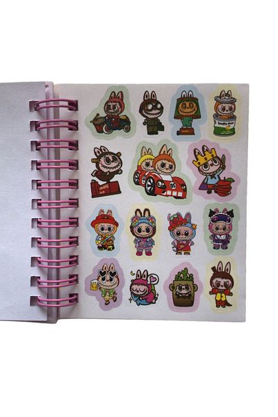 AurorAccessory Labubu Figured 3D Juicy Cover 2 Sheets Color Sticker and Mini Notepad 8*10 cm 002F