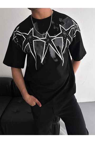 İLKCET MODA Μπλουζάκι Unisex Oversize με αστεράκι