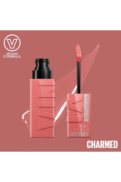 Maybelline New York Super Stay Vinyl Ink Nudes Longwear Transfer Proof Gloss Lipstick, Charmed