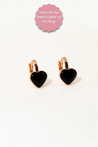 MakeWell Non-Perforated Earrings Ear Heart Design Clip-On Children's Earrings for Children Without Holes