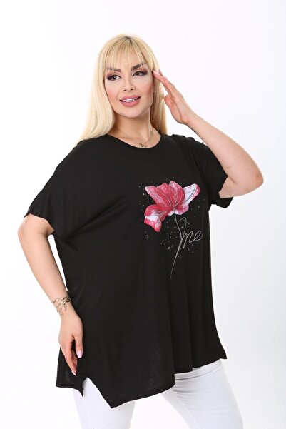 tıgersıze Μπλουζάκι με λουλουδάτο εμπριμέ μεγάλου μεγέθους από μαλακό ύφασμα παχύρρευστο