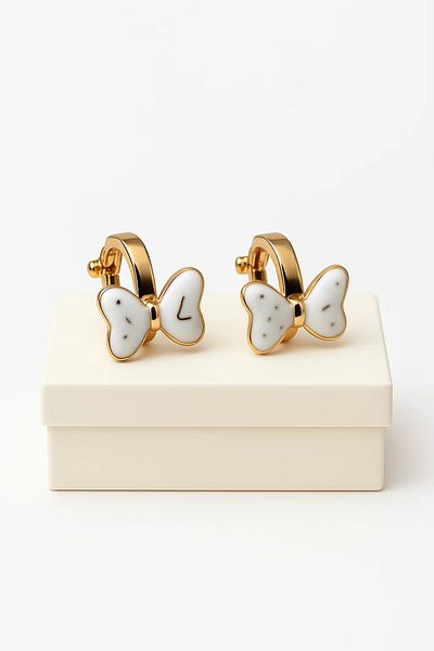 MakeWell Non Pierced Earrings Clip on Bow Pinch Earrings for Ear Without Holes