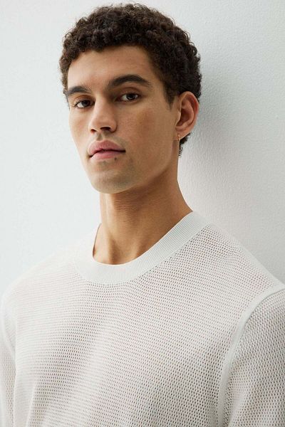 H&M Regular Fit Hole-knit T-shirt