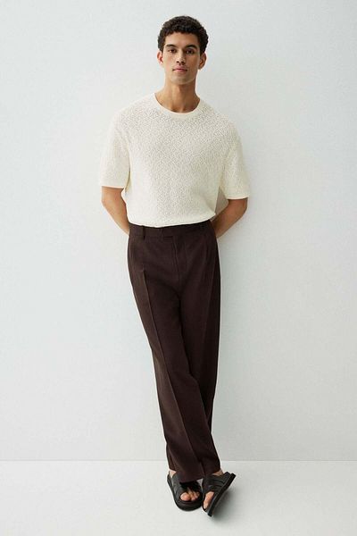 H&M Regular Fit Textured-knit T-shirt