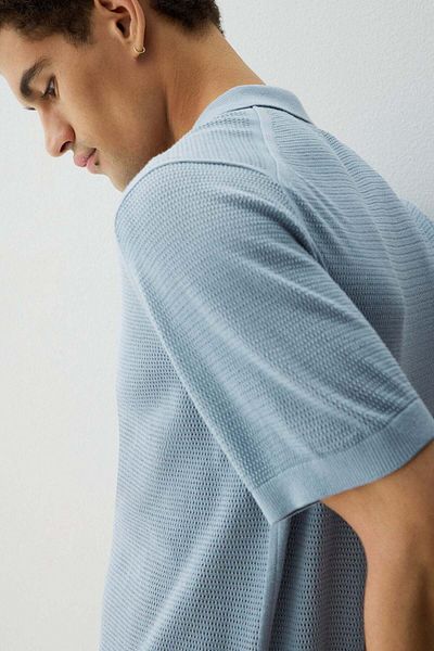 H&M Regular Fit Hole-knit polo shirt