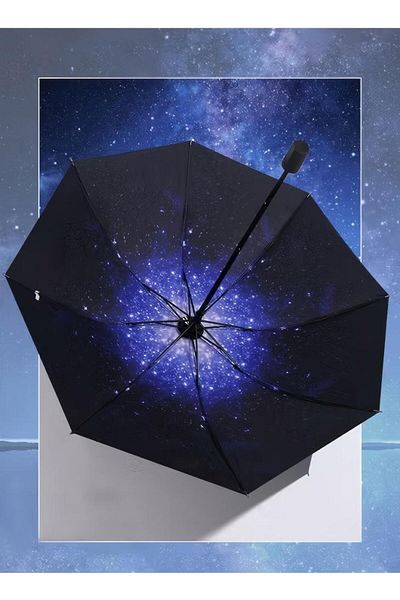 Generic Fully Automatic Parasol, Windproof And Waterproof Straight Handle Umbrella, Uv Protection