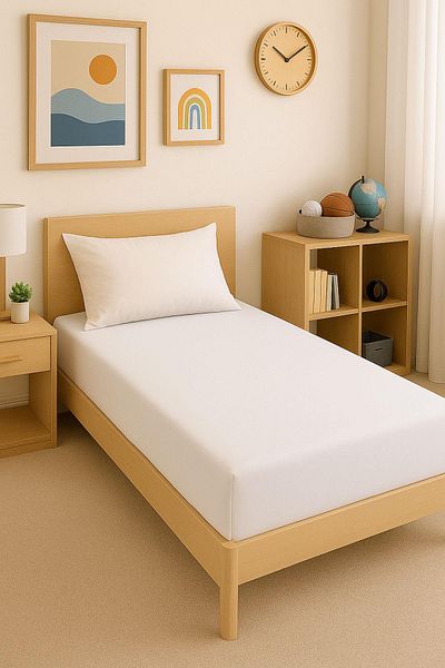 COTENCONCEPT 80 X 200 + 30 cm Plain Cotton Single Elastic Fitted Combed Cotton Bed Sheet