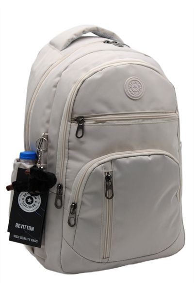 Bevitton Bvt-1710 Μπεζ αδιάβροχη σχολική τσάντα Unisex καθημερινή σχολική τσάντα