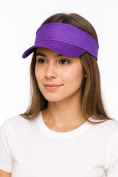 ZERAMİNE Purple Visor Hat Uv Protective Tennis Hat 100% Cotton