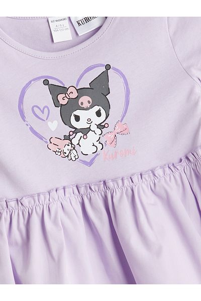 LC Waikiki Kuromi Printed Girl's Combed Cotton Dress
