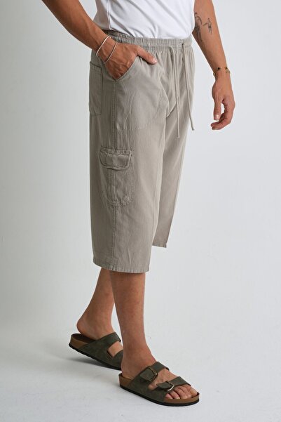 Dechers Ανδρική τσέπη Cargo 100% βαμβακερή λινή εμφάνιση Capri E207