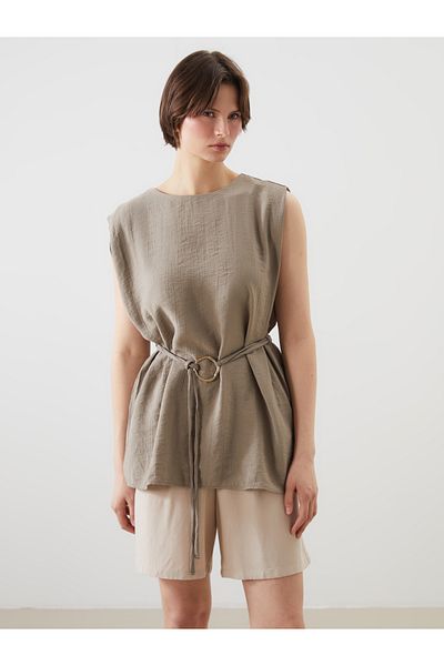 LC Waikiki Crew Neck Belted Blouse