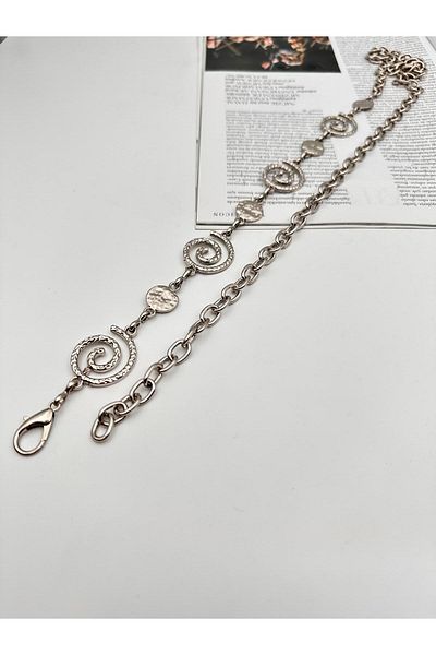 MODAM HİFA Patterned Chain Belt Women's Belt Dress Belt Shirt Belt Coat Belt