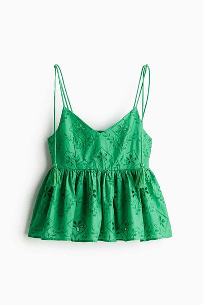 H&M Broderie Anglaise Strappy Top