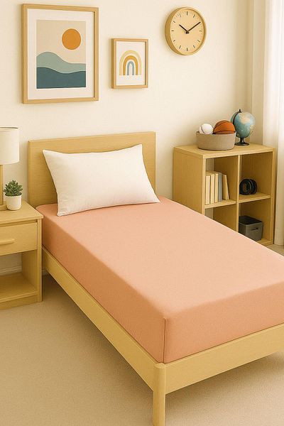 COTENCONCEPT 80 X 200 + 30 cm Plain Cotton Single Elastic Fitted Combed Cotton Bed Sheet