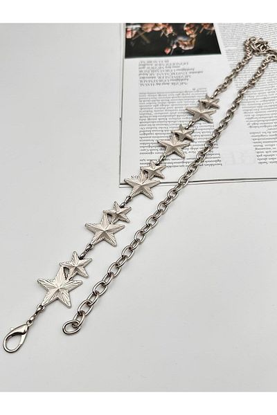 MODAM HİFA Star Buckle Chain Belt Women's Belt Dress Belt Shirt Belt Jacket