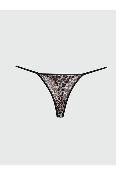 LC Waikiki Ausgefallene Tanga-Höschen mit Leopardenmuster