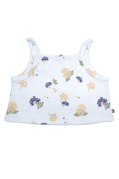 Ozmoz Strappy Crop Girl's Blouse - Organic Patterned and Towel Fabric