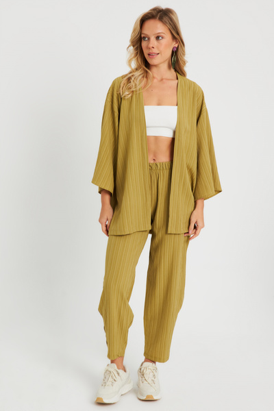 Cool & Sexy Női becsomagolt kimonó szett Khaki Q983