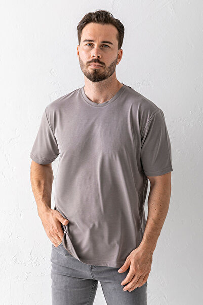 JB John Borners Ανδρικό μπλουζάκι Crew Neck Basic με απαλή υφή καφέ - 2924