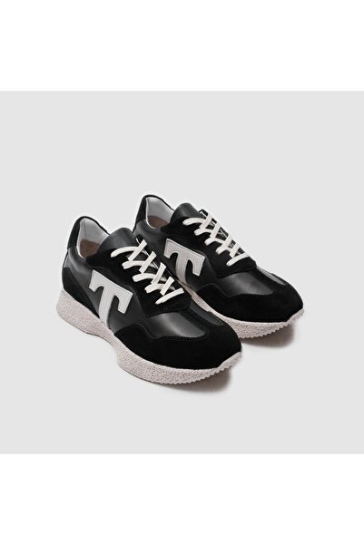 TOGO Siyah Süet Hakiki Deri Kadın Spor Ayakkabı [060022]