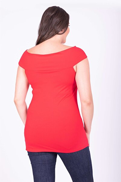 MYLİNE Karmen V Yaka Kolsuz Tişört