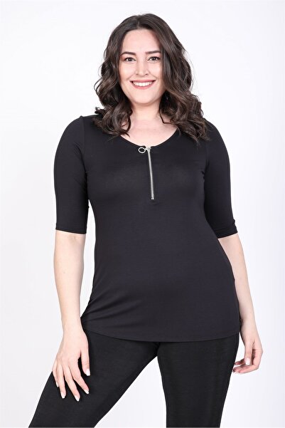 MYLİNE Tricou cu fermoar și guler tip balerină