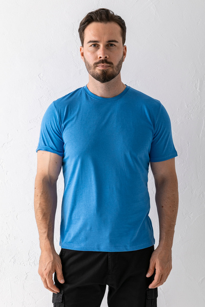 JB John Borners Мъжка тениска с кръгло деколте, стандартна кройка, синя - 25 ...