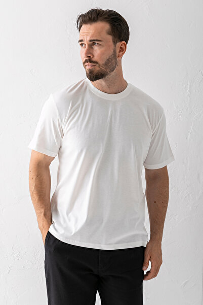 JB John Borners Мъжка тениска с кръгло деколте, бяла, памучна - 2271