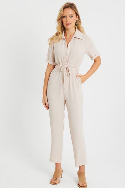 Cool & Sexy Women's Jumpsuit Vanilla Q985
