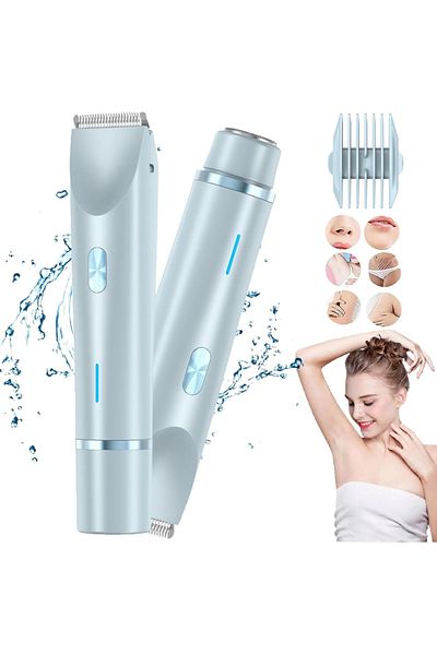 Choice Blue 2-in-1 Dual Head Women's Electric Shaver, Women's Electric Hair Clipper, Women's Electric Trimm