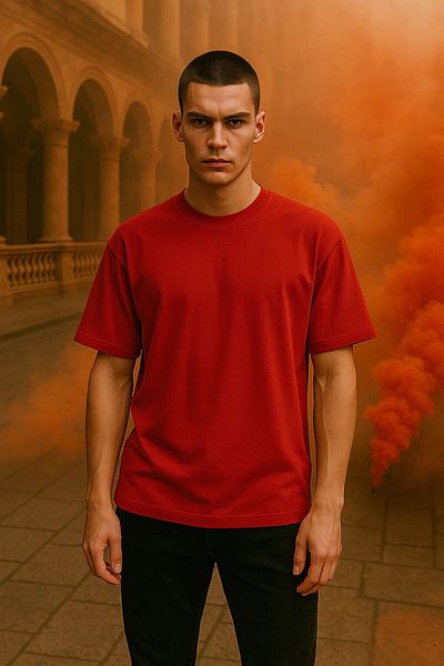 MARKAPIA Ανδρικό μπλουζάκι Crew Neck Oversize 100% βαμβάκι