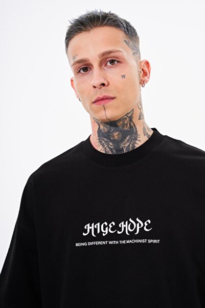 Machinist Ανδρικό μπλουζάκι High Hope με στάμπα μεγάλου μεγέθους μαύρο