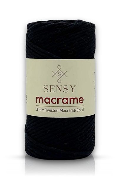SENSY Premium Σάρωση Μακραμέ Μακραμέ Hobby Σχοινί Μαύρο