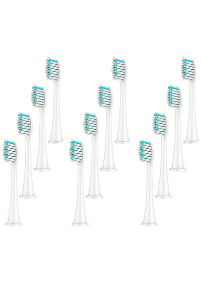 Choice رأس فرشاة أسنان كهربائية أبيض 12 قطعة، رأس فرشاة أسنان كهربائية سونيك قابلة للاستبدال، مناسبة لـ Phil