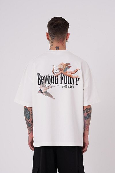 Machinist Ανδρικό μπλουζάκι Beyond Future με στάμπα Oversize εκρού
