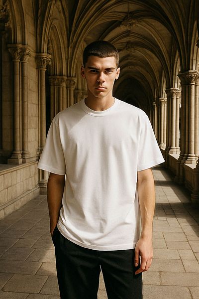 MARKAPIA Ανδρικό μπλουζάκι Crew Neck Oversize 100% βαμβάκι