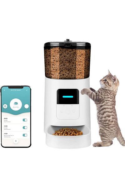 Manolex Dispenser Inteligent De Hrană Pentru Câini Și Pisici,control Wifi,înregistrare Vocală, 6 Mese/zi, 6l