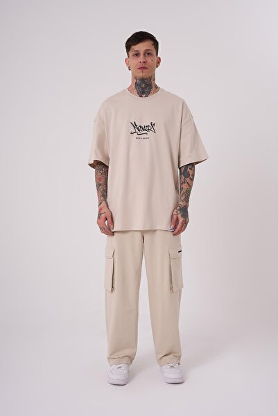 Machinist Ανδρικό μπλουζάκι Glory Shine με στάμπα Oversize ανοιχτό μπεζ