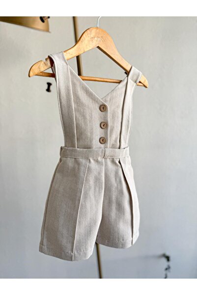 Sis and Bro According to the Vest Appearance Shorts Salopet , 100% Cotton , Herringbone Pattern , Children's Special Day Clothing