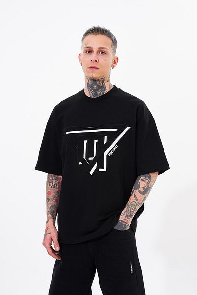 Machinist Ανδρικό Triangel Applique εμπριμέ μαύρο T-shirt