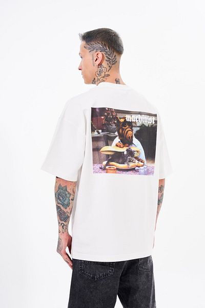 Machinist Ανδρικό μπλουζάκι Alf Printed Ecru Oversize