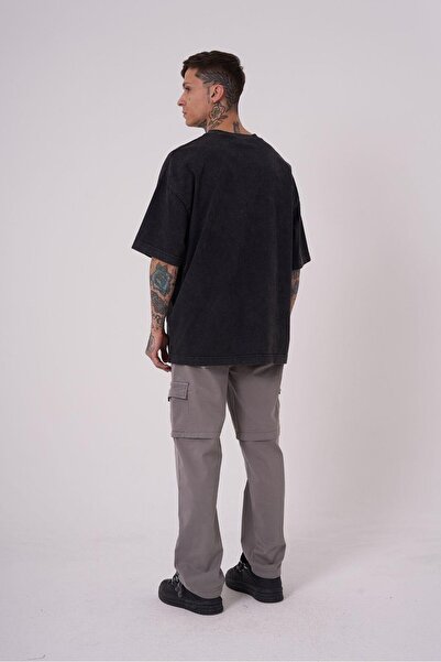 Machinist Ανδρικό μπλουζάκι χωρίς Sprit Washed Oversize Asphalt