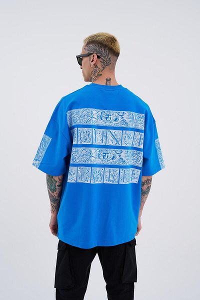 Machinist Men's MCHNST Secret Printed Oversize Light Blue T-Shirt
